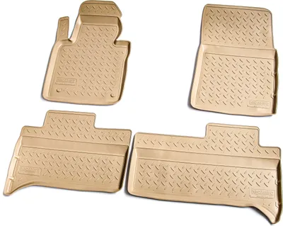 Zdjęcie produktu dla Gumowe dywaniki podłogowe do LAND ROVER RANGE ROVER LM L322 | 2002-2012 | beżowe + obramowanie