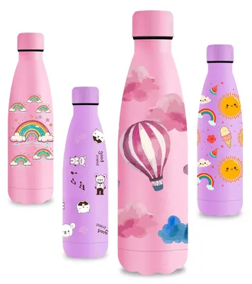 Thermosflasche 500 ml, rosa, auslaufsicher, doppelwandig isoliert