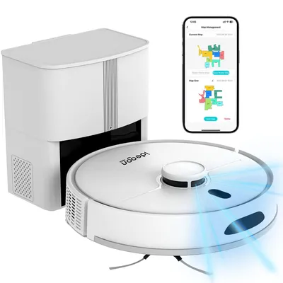 Produktbild von Ultimativer Saug-Wisch-Roboter 6000 Pa mit 2-in-1 Wischfunktion, Li-Ionen-Akku, Laser-Navigation - Smart-Home WLAN Saugwischer