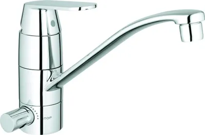 Produktbild von Grohe Eurosmart Cosmopolitan Spültischbatterie flacher Auslauf mit Absperrventil chrom - 31161000