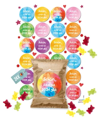 Produktbild von Gummibärchen-Tütchen mit Spruch als süßes Gastgeschenk