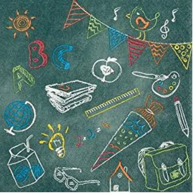 Obrázek produktu pro Ubrousky 33 x 33 cm – Tabule ABC