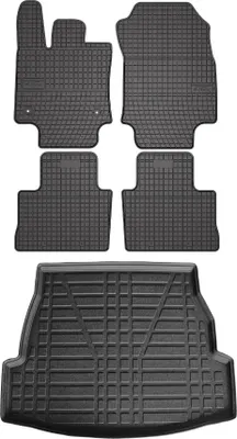 Zdjęcie produktu dla Zestaw dywaników podłogowych i wykładziny bagażnika do Toyota RAV4 2019-2025 gumowy TPE czarny 5x