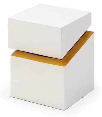 Beistelltisch 40x42x43 cm, Metall, Weiß/Gold