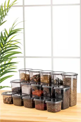 Image de Hermia Concept, BNMPEGYAS15-51217, boîtes de conservation, lot de boîtes de rangement (15 pièces), anthracite, plastique, 10 x 10 x 9,5 cm