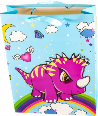 Produktbild von Geschenktüte Dinosaurier 31x42cm Papier Tragetasche Geschenkbeutel Kinder Dino Party