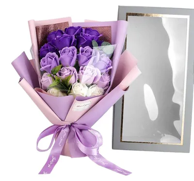 Immagine prodotto di Composizione floreale profumata con sapone e rose artificiali