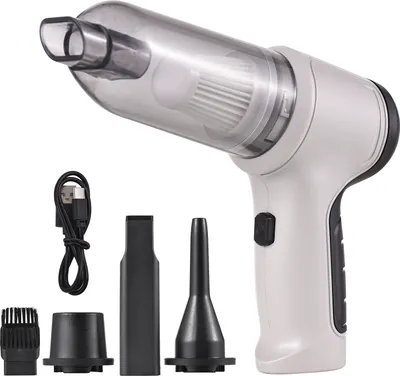 Produktbild von Tragbarer Auto-Staubsauger, kabelloser Handreiniger, tragbarer Mini-Luftreiniger und Handpumpe mit 9000 Pa starker Saugkraft, USB-Aufladung fuer die Reinigung von Tierhaaren, Staub, Kies, Heimbuero