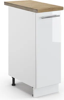 Immagine prodotto di Armadio cucina dispensa alto Vicco Fame-Line Bianco lucido 30 cm , PL Rovere, Model 45655