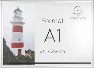Produktbild von Exacompta Wandplakatrahmen mit Rahmen Aluminium A1, Exacryl, Kristall, 8194358D