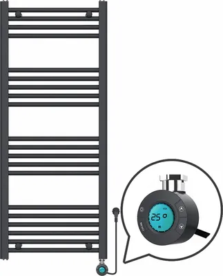 Productafbeelding van Handdoekradiator - Matzwart - 500 Watt, 120 cm x 50 cm