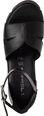 Produktbild von Tamaris Damen Sandale Leder Keilabsatz Plateau 1-28701-46, Größe:38 EU, Farbe:Schwarz