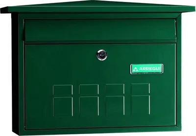 Produktbild von Arregui E-5703, Wandmontierter Briefkasten, Stahl, Schwarz, Schlüssel, 32 cm, 410 mm