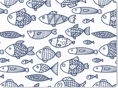 Produktbild von MuchoWow® Mauspad Mousepad Fisch - Skandinavien - Muster 40x30 cm - Mousepads - Maus Mat - Pad - Mausunterlage - Anti Rutsch