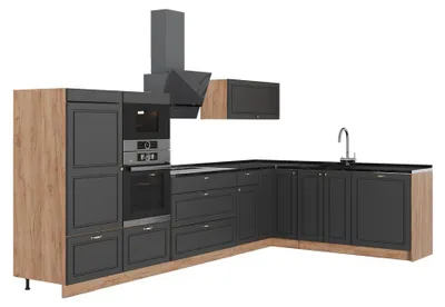 Immagine prodotto di Cucina angolare completa Vicco Fame-Line Oro-antracite rustico/Rovere dorato 347 x 207 cm, PL Antracite, Model 63589