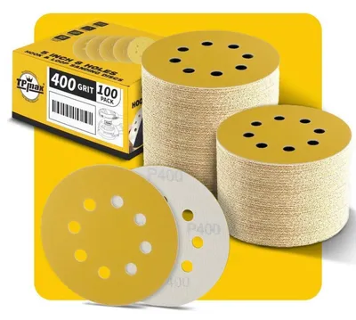 Produktbild von Schleifscheiben 125mm 8 Loch 400 Körnung Klett 100 Stück für Exzenterschleifer Holz Metall Automobil