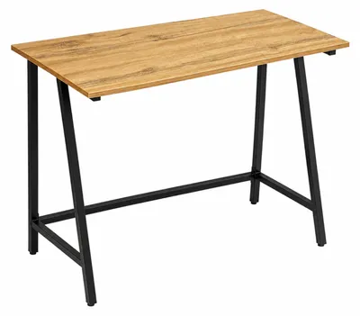 Produktbild von BEGRYF Schreibtisch 100x50x75 cm Eiche Schwarz Computertisch Bürotisch Arbeitstisch MDF Metall