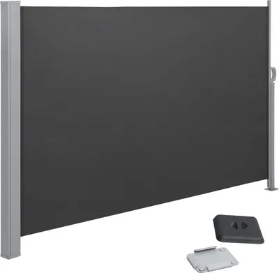 Produktbild von SONGMICS Seitenmarkise,Markise,160 x 350 cm, ausziehbar, aus 220 g/m² Polyester, Sichtschutz, Sonnenschutz, blickdicht, Seitenrollo, für Balkon, Terrasse, Garten, anthrazit ASG162G05