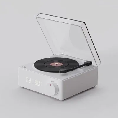 Obrázek produktu pro Bezdrátový Bluetooth reproduktor s tlačítky, přenosný, 3 režimy, ideální do ložnice, bílý.