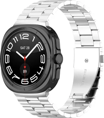 Produktbild von Strap-it Smartwatch-Armband aus Stahl mit Faltschließe - Metallarmband passend für die Samsung Galaxy Watch Ultra / Ultra 2025 47 mm (silber)