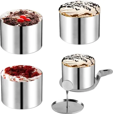 Productafbeelding van Set van dessertringen - Roestvrijstalen serveerringen - 4 stuks