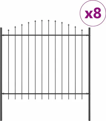 Immagine prodotto di vidaXL Recinzione per giardino WOERDEN, 8 pezzi, 170 x 190 cm, grigio