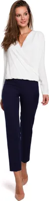Obrázok produktu pre Makover Dámske elegantné nohavice Set K035 temno modra S