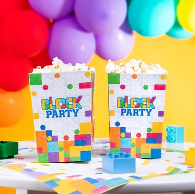 Obrázek produktu pro Krabičky Bloky POPCORN Bucket Narozeniny 6ks.
