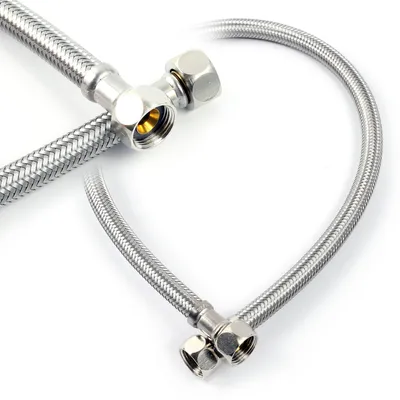 Produktbild von XPOtool Flexschlauch 1000 mm Länge, Innendurchmesser DN8, 2x 3/8" Überwurfmutter (14,95 mm) Panzerschlauch Edelstahl EPDM Sanitär Heizung