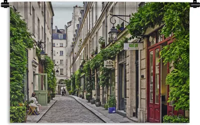 Produktbild von MuchoWow® Wandteppich Wandbehang Straße in Paris 60x40 cm Tapisserie Dekoration Wandtuch - Wanddekorationen