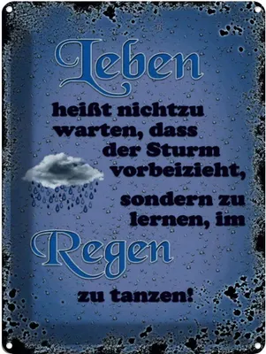 Produktbild von vianmo Blechschild 40x30 cm Leben heißt nicht zu warten dass Spruch Zitat