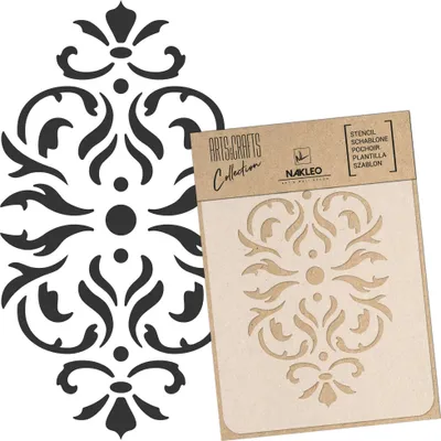 Produktbild von Malschablone für Handwerk A3 30x42cm, Klassiker Barockes Ornament Muster, Wiederverwendbare Kunststoff DIY & Scrapbooking Zeichenschablone