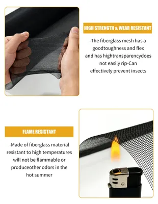 Produktbild von Fliegengitter Glasfaser, 140 x 250 cm, schwarz, für Balkontür und Terrassentür