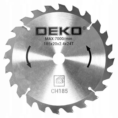 Obrázok produktu pre DEKO pílový kotúč na drevo 185x20 mm 24Z, tvrdokov