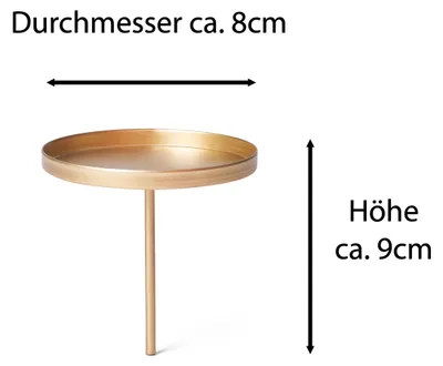 Produktbild von Novaliv 4x Kerzenpick Flach Gold 8cm Durchmesser I Kerzenteller mit Dorn I Adventskerzenhalter Weihnachtsdekoration Kerzenpin I Kerzenstecker für Adventskranz