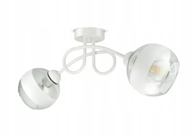 Zdjęcie produktu dla Lampa Wisząca Sufitowa Żyrandol Biała Szklane Kule White Belt PE2 LED E27