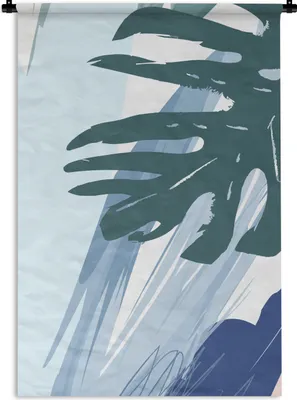 Produktbild von MuchoWow® Wandteppich Wandbehang Sommer - Monstera - Grün 90x135 cm Tapisserie Dekoration Wandtuch - Baumwolle - Wandskulptur