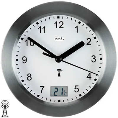 Produktbild von AMS Funk-Wanduhr, Funkwerk, D17x6cm, 5925