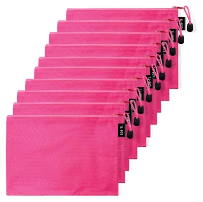 Produktbild von A5 Dokumententasche, wasserdichte Tasche mit Reißverschluss, Beutel für Papier, Dokumente, Dateien, Kosmetika, Hausaufgaben (Rot)