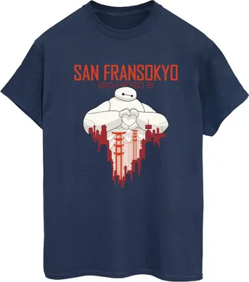 Produktbild von Disney - "Big Hero 6 San Fransokyo" T-Shirt für Damen BI15604 (S) (Marineblau)