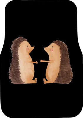 Produktbild von Mr. & Mrs. Panda Automatte Igel Liebe - Schwarz - Geschenk, Auto-Fußmatte, Fußmatte Auto, Fürs, Autoteppich, Verlobt, Freundin, Partner, Hochzeitstag