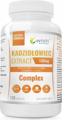 Obrázok produktu pre WISH Komplexný extrakt z kadzidlovca 500 mg, Glukozamín, Chondroitín, PRE KĹBY, 120 kapsúl