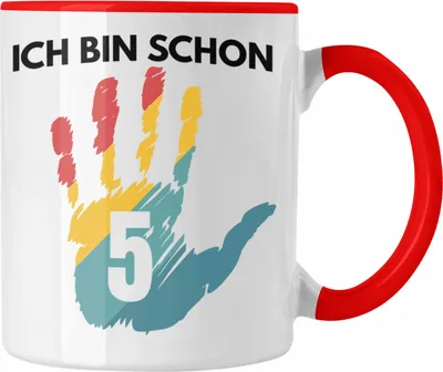 Produktbild von Trendation - Ich Bin Schon 5 Tasse Geschenk 5-Jähriger Junge Mädchen Geschenkidee (Rot)