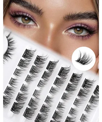 Zdjęcie produktu dla Kępki rzęs do przedłużania, mieszane, długość 10-13 mm, zakrzywienie D, 8 par