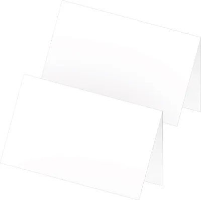Produktbild von itenga 24x Tischkarten Neutral Weiß Blanko für alle Anlässe zum Aufstellen