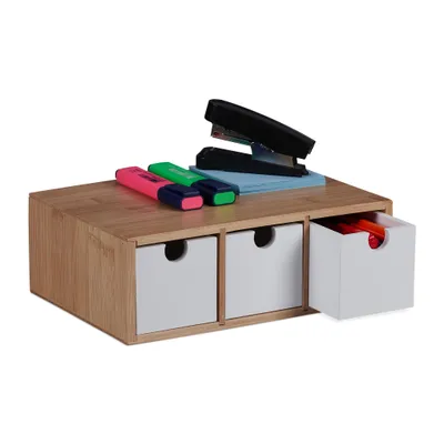 Produktbild von szuflada relaxdays bambus i MDF 3 przegródki