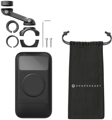 Produktbild von Shapeheart Motorrad Bundle Pro Boost Magnetische Smartphone Halterung für Motorradlenker, schwarz, XL