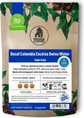 Produktbild von KAFELOV | Kaffee Decaf Colombia Excelso - 250g Bohnen - 99% koffeinfrei - Swiss Water Verfahren