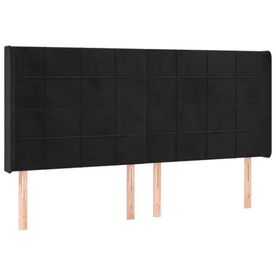 Produktbild von vidaXL Kopfteil mit Ohren Schwarz 203x16x118/128 cm Samt