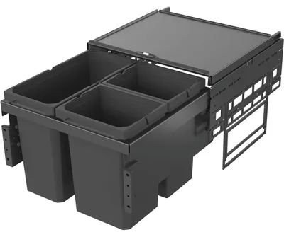 Produktbild von Einbau-Mülleimer für die Küche – Papierkorb – Mülltrenner – Abfallbehälter – Müllcontainer – mit 3 Fächern
